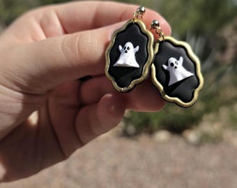 Halloween framed ghost festive earrings!