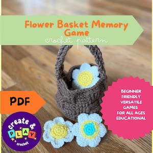 Haakpatroon | Memoryspel bloemenmand Educatief speelgoed voor kinderen