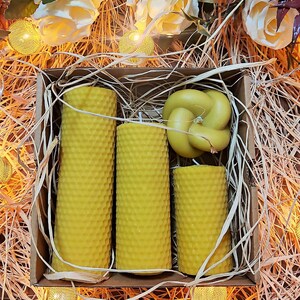 Gift For Christmas, Beeswax Candle Gift Set. Set of 4 wholesale candles