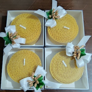 Bienenwachskerzen Gastgeschenke, Bienenwaben Gastgeschenke, handgerollte Gastgeschenke