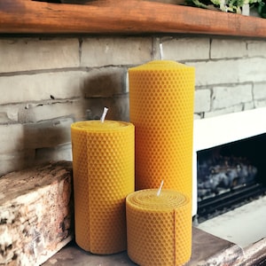 Juego de velas XXL / Velas de cera de abejas en forma de panal / Regalo para Navidad / Vela de cera de abejas 100% pura / Juegos de velas de panal /
