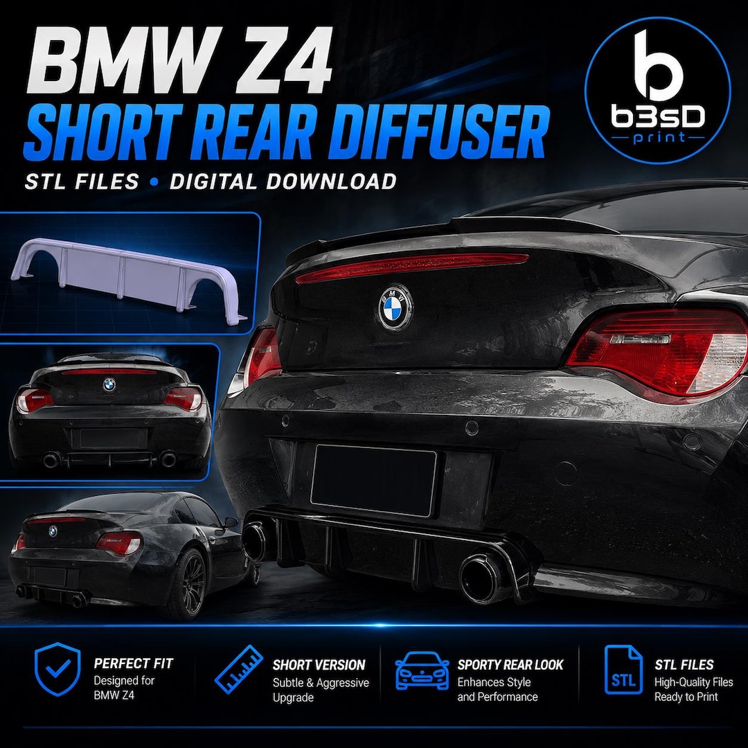 BMW Z4 E85/E86 Short Diffuser STL – Rear Diffuser for a Sporty OEM+ ...
