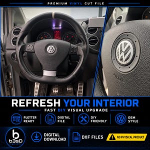 VW Steering Wheel Logo dxf svg ai– Vinyl Cut File für 45,5 mm VW Lenkrad Emblem | Digital Download