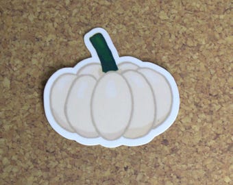 ホワイトパンプキン防水ダイカットステッカー - 季節のステッカー