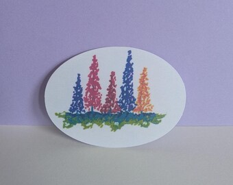 ルピナスの花のダイカットステッカー