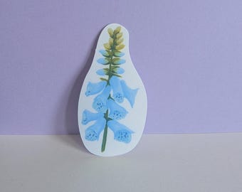 ブルージギタリスの花のダイカットステッカー