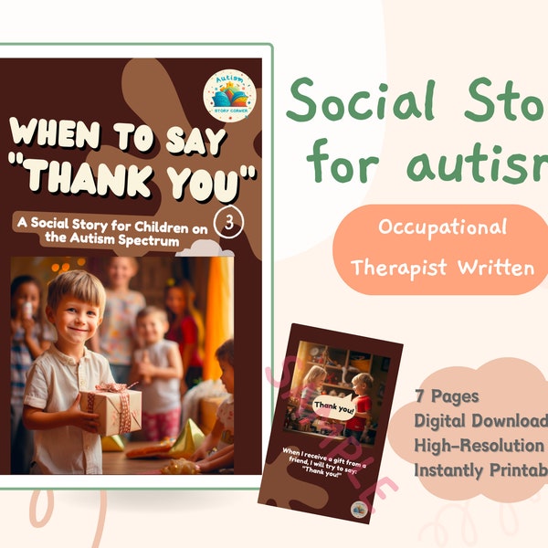 Social Story: When To Say Thank You | Printable | Autism | ADHD | Special Education | Digital Download | Classroom Resource | SEN |Preschool