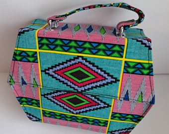 African Ankara Aso Oke Print Handbag