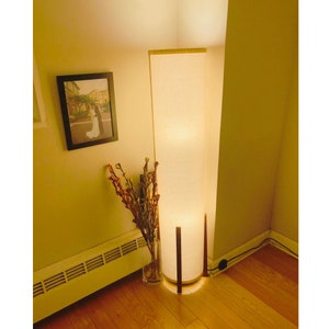 Wooden Floor Lamp with LED Lighting, Standing at 48 Inches Tall with Elegant Wood Frame, Beautiful Floor Lamp For Bedroom and Livingroom