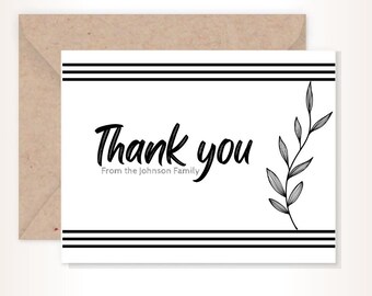 Thank You Card Template, Thank You Card Printable, Thank you Card, Sketch Thank You Card Edit with Canva