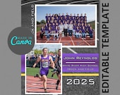 Track and Field Memory Mate Canva Digital Template | 8.5" x 11" | Sports Photoshop Template for Teams & Individuals | Digital File | Track