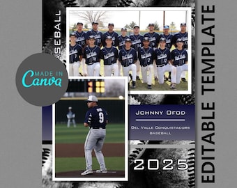 Baseball Memory Mate Canva Digital Template | 8.5" x 11" | Sports Photoshop Template for Teams & Individuals | Digital File | Canva Template