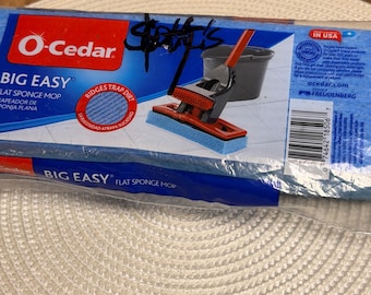 O-Cedar Big Easy Flat Sponge Mop Refill Blue Ridges Trap Dirt 074642185067 NEW