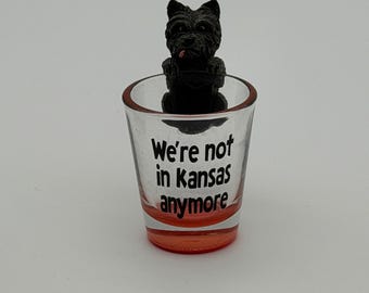 Wizard of Oz Toto Shot Glass: We're Not in Kansas Anymore, Red Base