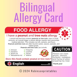 Tarjeta de alergia a los frutos secos del maní del sudeste asiático: traducción de alergias para viajes para una alimentación segura en Indonesia, Malasia, Tailandia, Vietnam y Camboya.