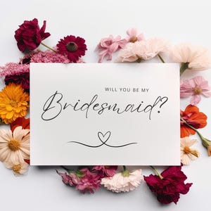 Word jij mijn bruidsmeisje / bloemenmeisje / bruidsmeisjeskaart. Aanzoekkaart bruidsmeisje, doe een verrast bruidsmeisje aan mijn zijde kaart A5