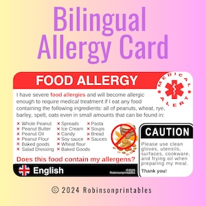 Tarjeta de alergia al cacahuete y celiaquía en italiano: Tarjeta de alergia para viajes: una alimentación segura sin cacahuete ni gluten en Italia, Roma y Milán.