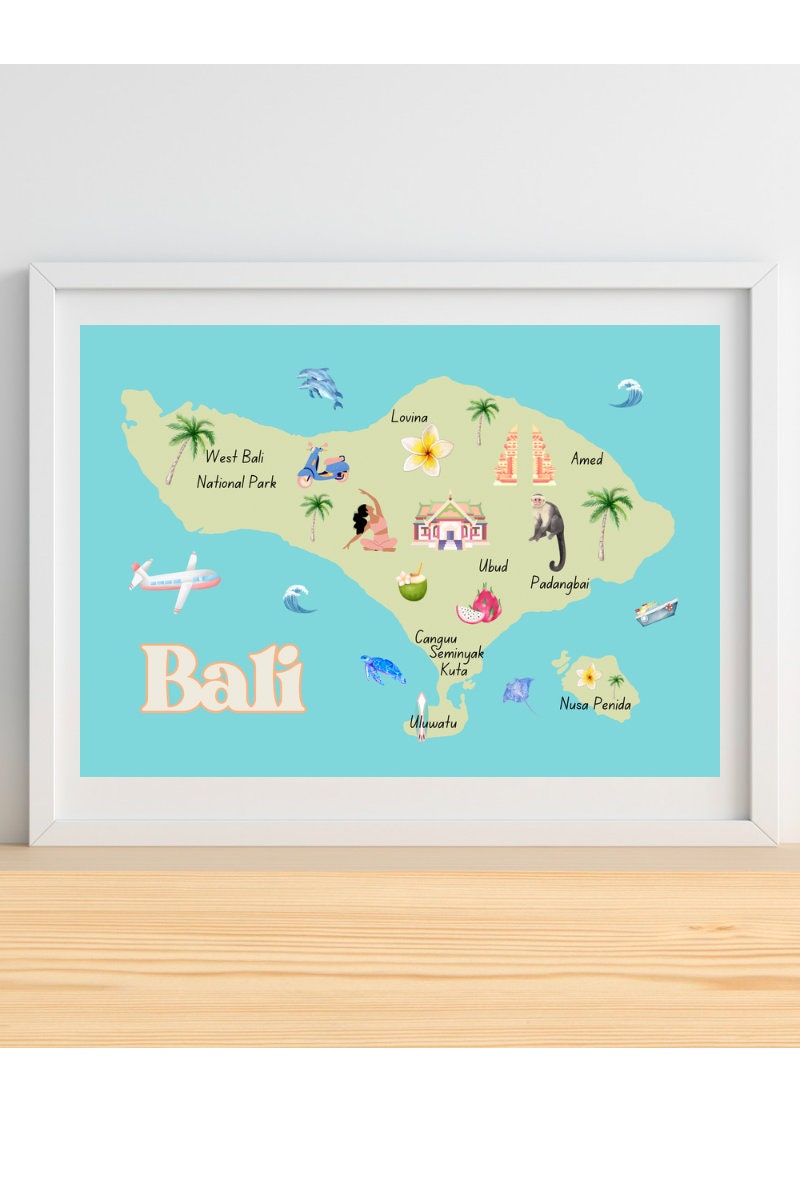 bali-map-illustration-wall-art-printable-digital-download-a4-landscape-etsy for Free Printable Map Of Bali Bali Map Illustration Wall Art/printable/digital Download A4 Landscape - Etsy for Free Printable Map Of Bali