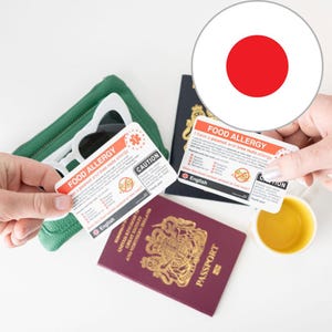 日本語のナッツアレルギー翻訳カード：旅行時の食事補助（印刷可能）