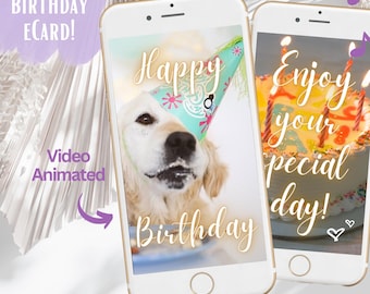 Animated Dog Ecard | Musical Happy Birthday Video for Dog Lovers | Digital Download