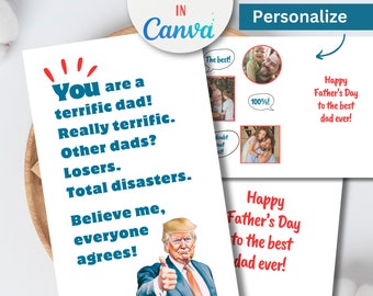 Trump Father's Day Card Printable Trump Card for Dad Hilarious Trump ...