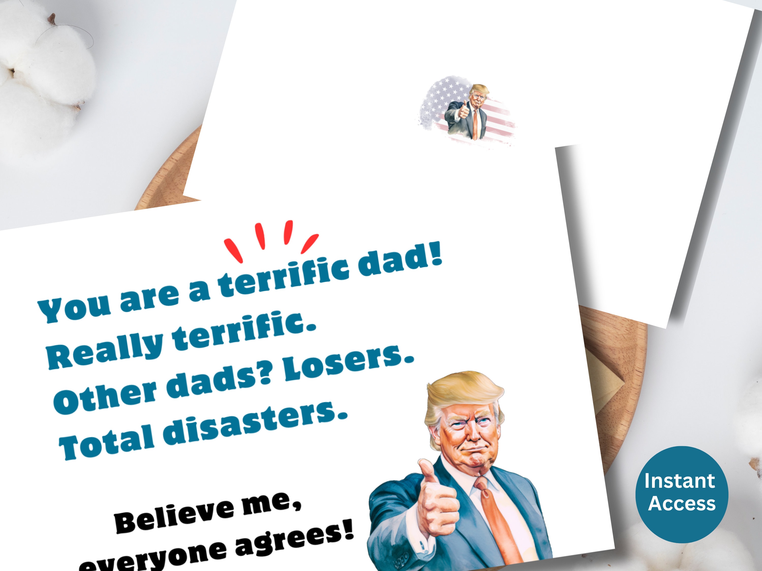 Trump Father's Day Card Printable Trump Card for Dad Hilarious Trump ...