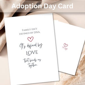 Adoption Day Card Printable, Gotcha Day Gift, Family Is Love Adoption Card, Foldable 5x7 PDF, Instant Digital Download
