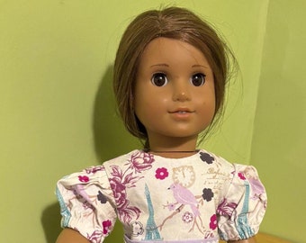 Handmade Paris Doll Dress: Eiffel Tower Print, Fits 18" American Girl Doll