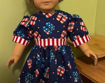 4th of July handmade dress. Fits 18' soft body dolls such as American Girl.