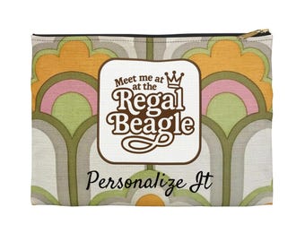 Bolsa de acessórios personalizada da Sra. Roper - lembrancinha de festa temática dos anos 70, presente Regal Beagle, prêmio Roper Romp, bolsa de viagem Three's Company