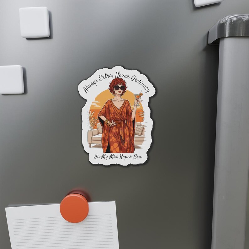 Roper Romp Magnet Retro Mrs Roper Romp Die-cut Magnet, Cocktails and Caftans, 70's Gift ...