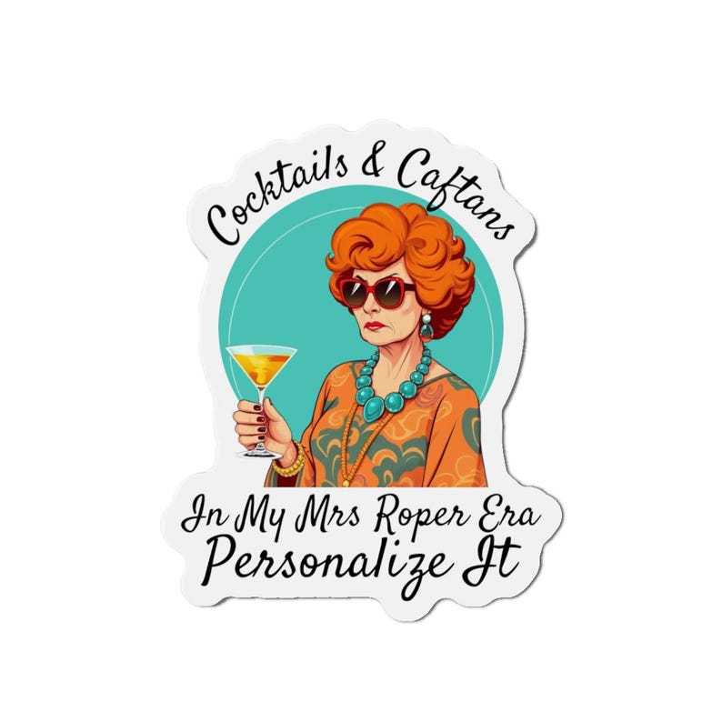 Roper Romp Magnet Mrs Roper Die-cut Magnet - Three's Company Personalized Roper Romp ...