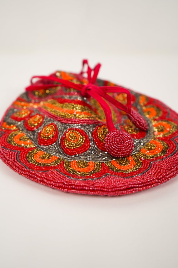 Red Vintage Beaded Handbag