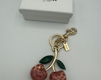 COACH Signature Cherry Bag Charm Pink Multicolor