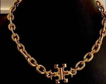 Tory Burch Bold Statement Gold Necklace