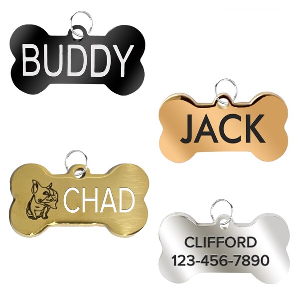 Dog Tag Name Pet ID Tag Double Sided Engraving Personalized Gift Multiple Colors Designs Animal Collar Engraved Stainless Steel