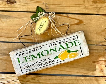 Rustic Lemonade Wood Sign: Upcycled Lemon Decor