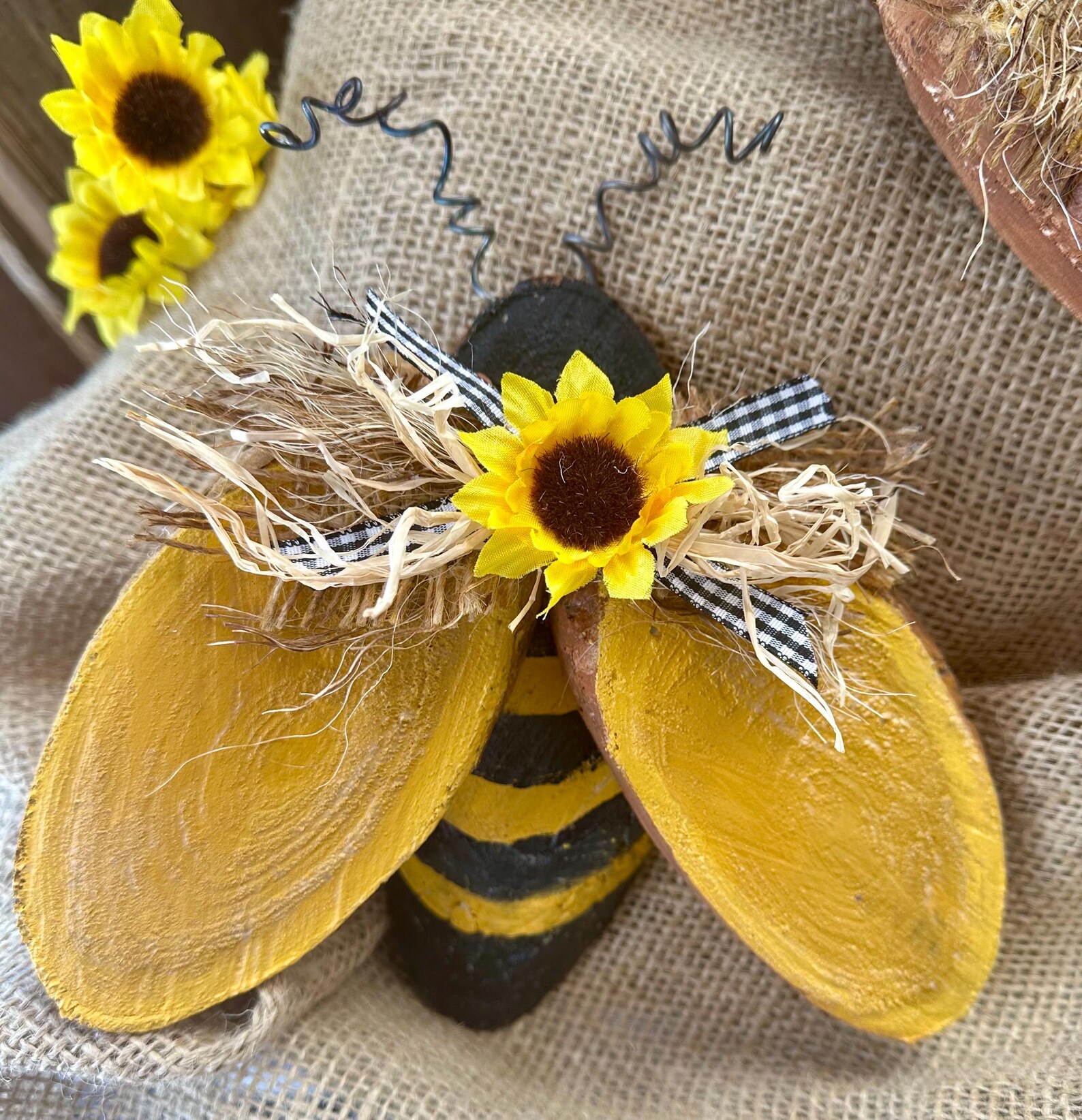 Rustic Bee Design Rustic Wooden Honey Bee Decor: Farmhouse Tiered Tray Set of 2 - Etsy