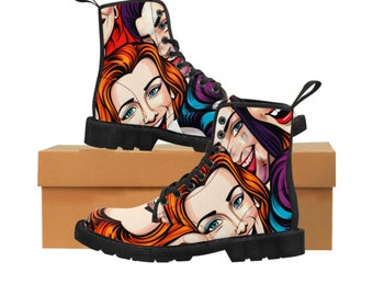 Women's Canvas Boots Faces