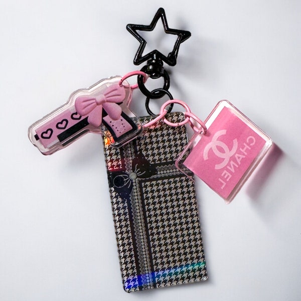 Pink & Black Designer Phone Charm