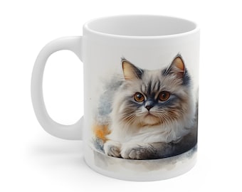 Persian Cat Print Mug: Ceramic Coffee & Tea Cup