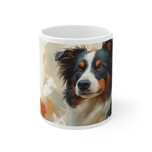 Border Collie Print Mug: Ceramic Coffee Cup for Dog Lovers
