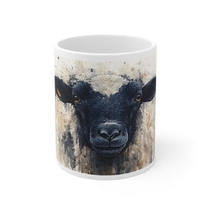 Valais Black Nosed Sheep Mug: Ceramic Coffee Cup for Animal Lovers