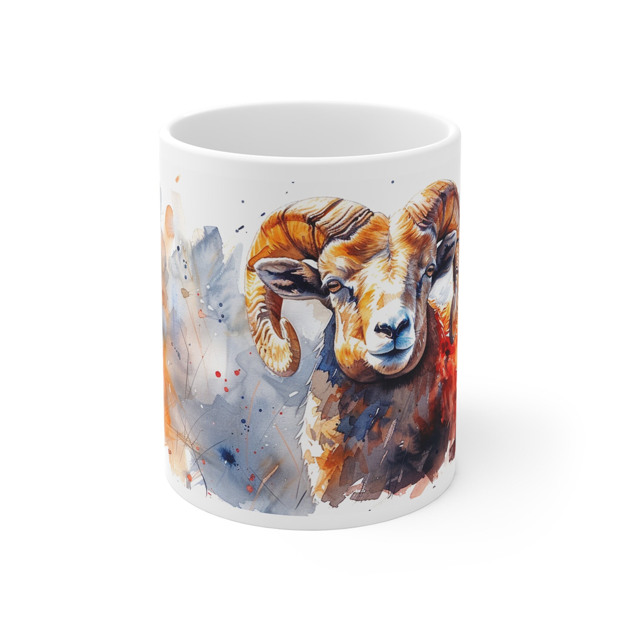 Ram Print Coffee Mug: Rustic Ceramic Cup for Animal Lovers - Etsy