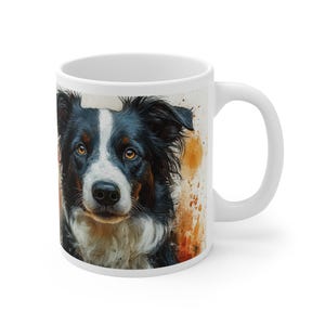 Border Collie Print Mug: Ceramic Coffee Cup for Dog Lovers