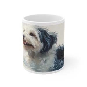 Old English Sheepdog Print Coffee Mug - Dog Lover Gift