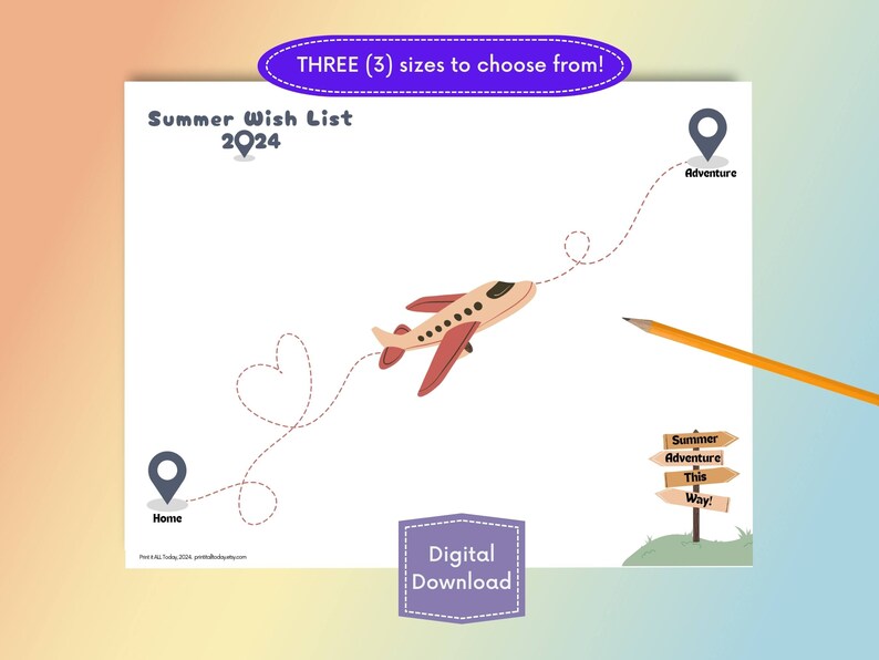 Summer Wish List Poster, Summer Bucket List Worksheet, Summer ...