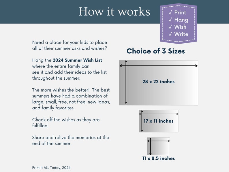 Summer Wish List Poster, Summer Bucket List Worksheet, Summer ...