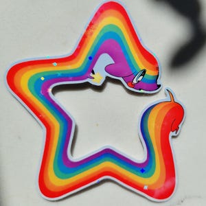 Rainbow Pride Star Dog Stickers! Holographic Stars - Waterproof Decal Stickers