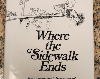 1974 Where the Sidewalk Ends by Shel Silverstein-hardcover- perfect condition, collectors